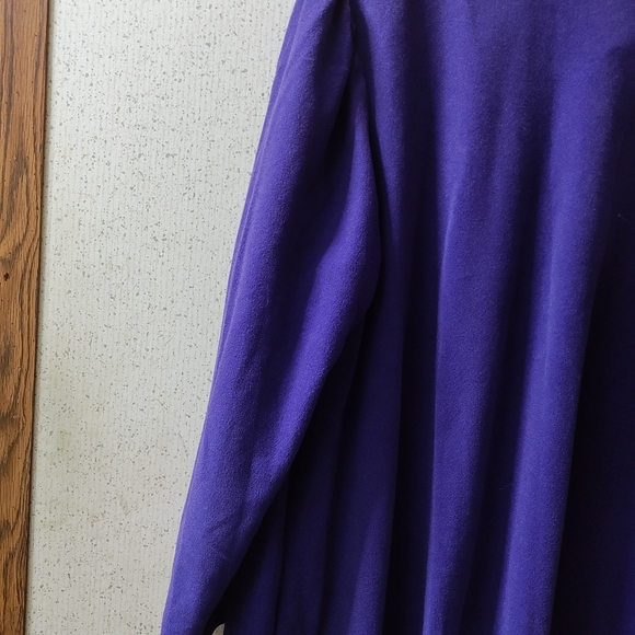 Vintage Vanity Fair Velour Sleepwear Medium Purple Floor Length Robe Kaftan - Picture 10 of 12